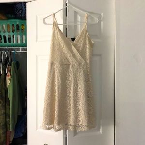 White mini lace dress